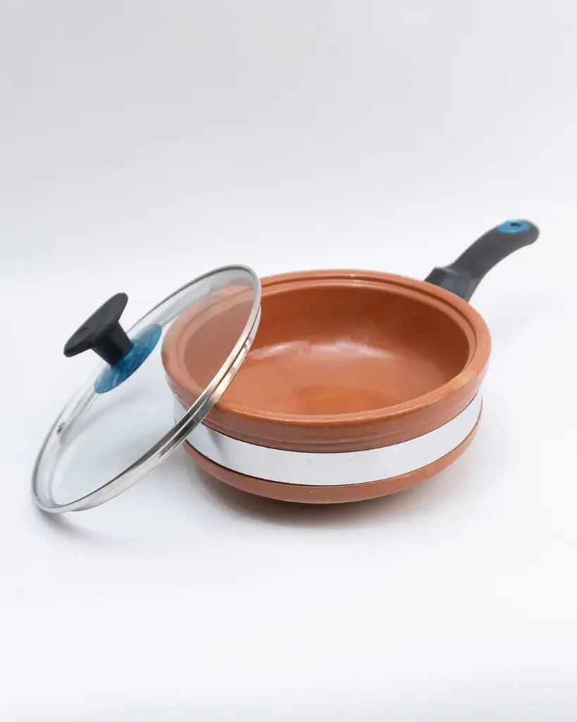 Glazed Clay Fry Pan cooking capacity 1 kg