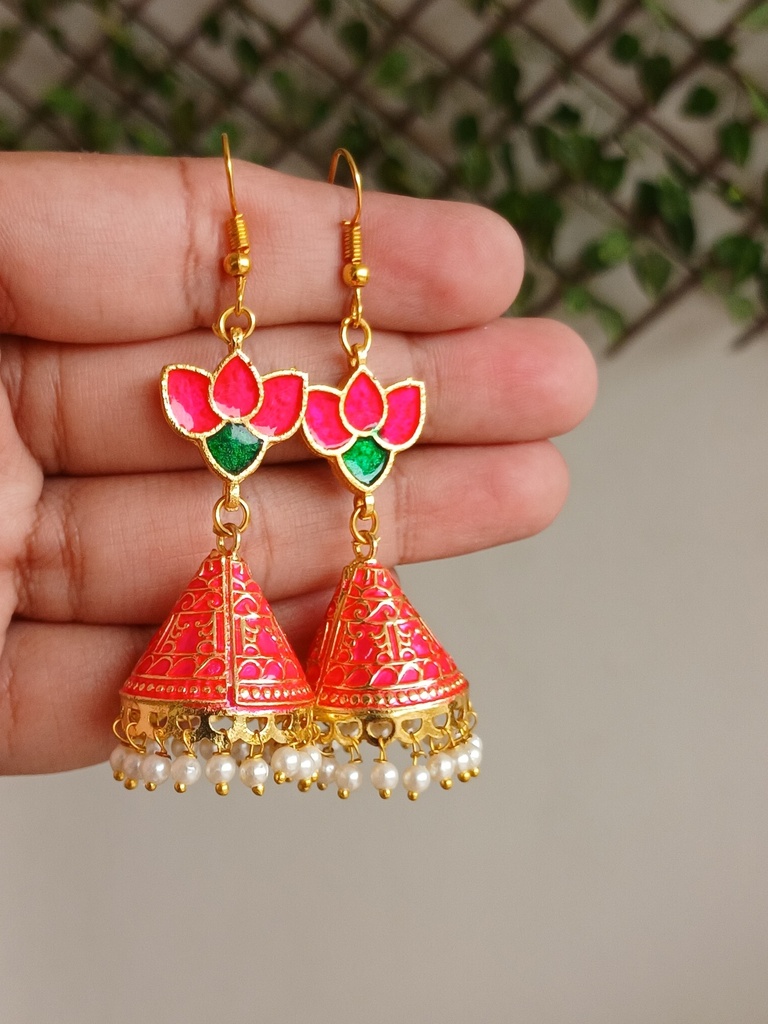 Indian style Lotus earrings