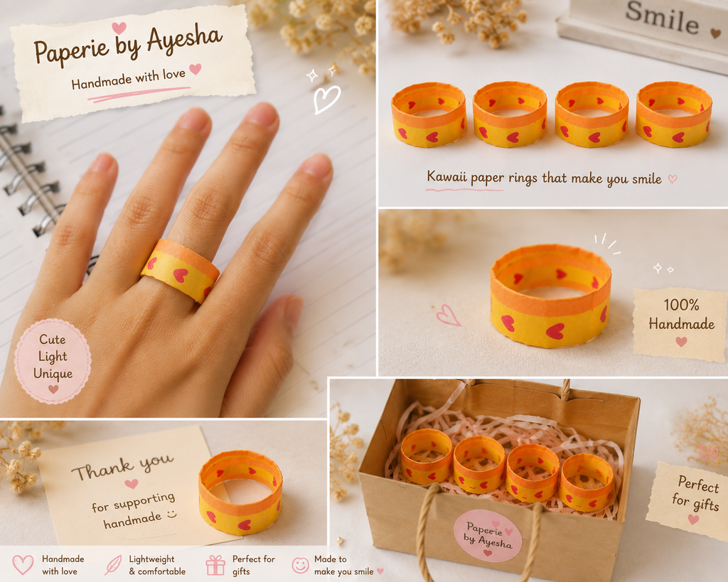Handmade Kawaii Paper Ring