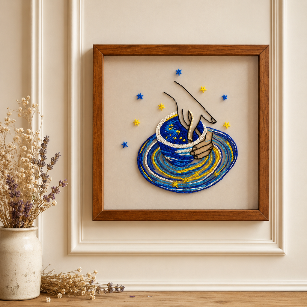Van Gogh inspired embroidered frame