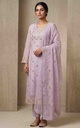 Pastel Pink Mukesh 2 piece orgenza suit | Niddleart