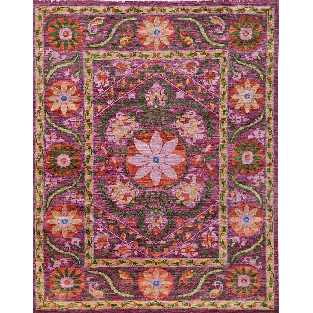 Suzani Carpet -Wool&Silk- 8x10