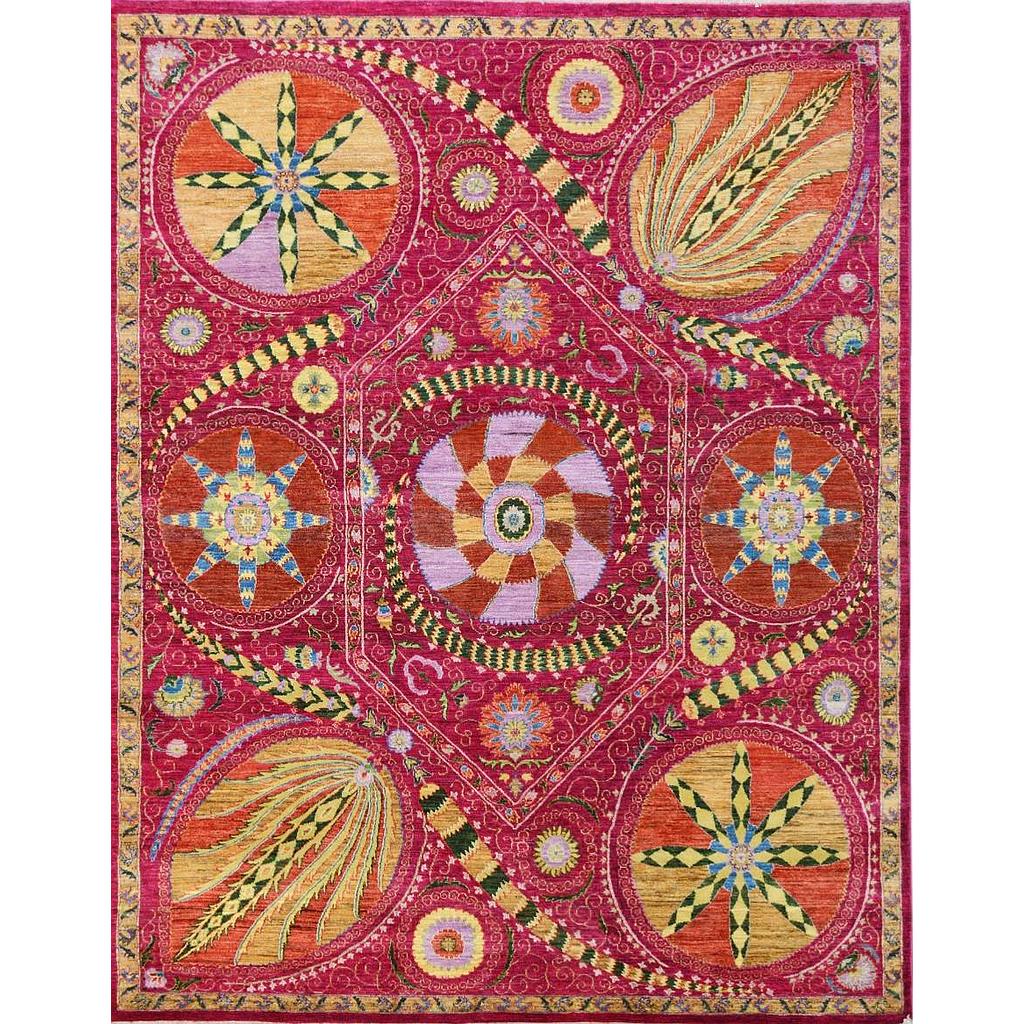 Suzani Carpet -Wool&Silk- 8x10