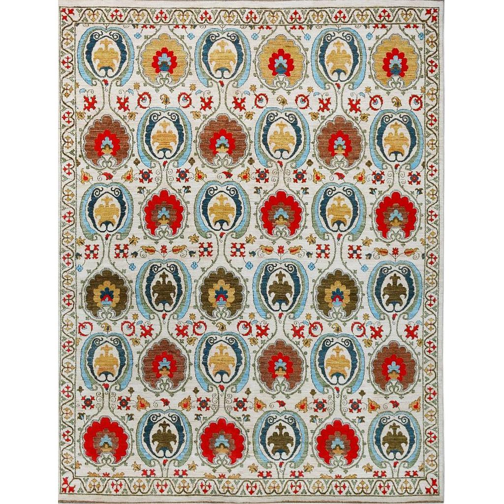 Suzani Carpet -Wool&Silk- 8x10 ft