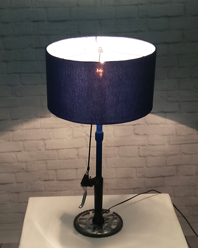 GI Pipe Lamp Made with Bicycle Parts