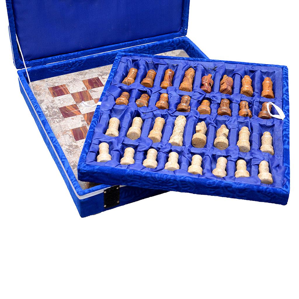 Black coral Onyx Marble Chess set