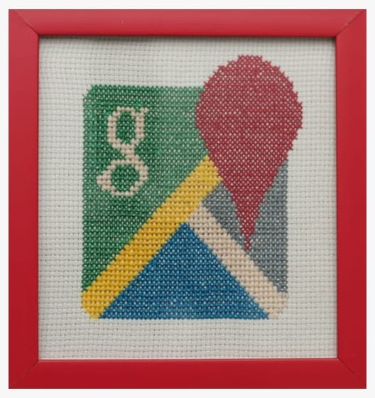 Google-Cross Stitch Hand Embroidered  