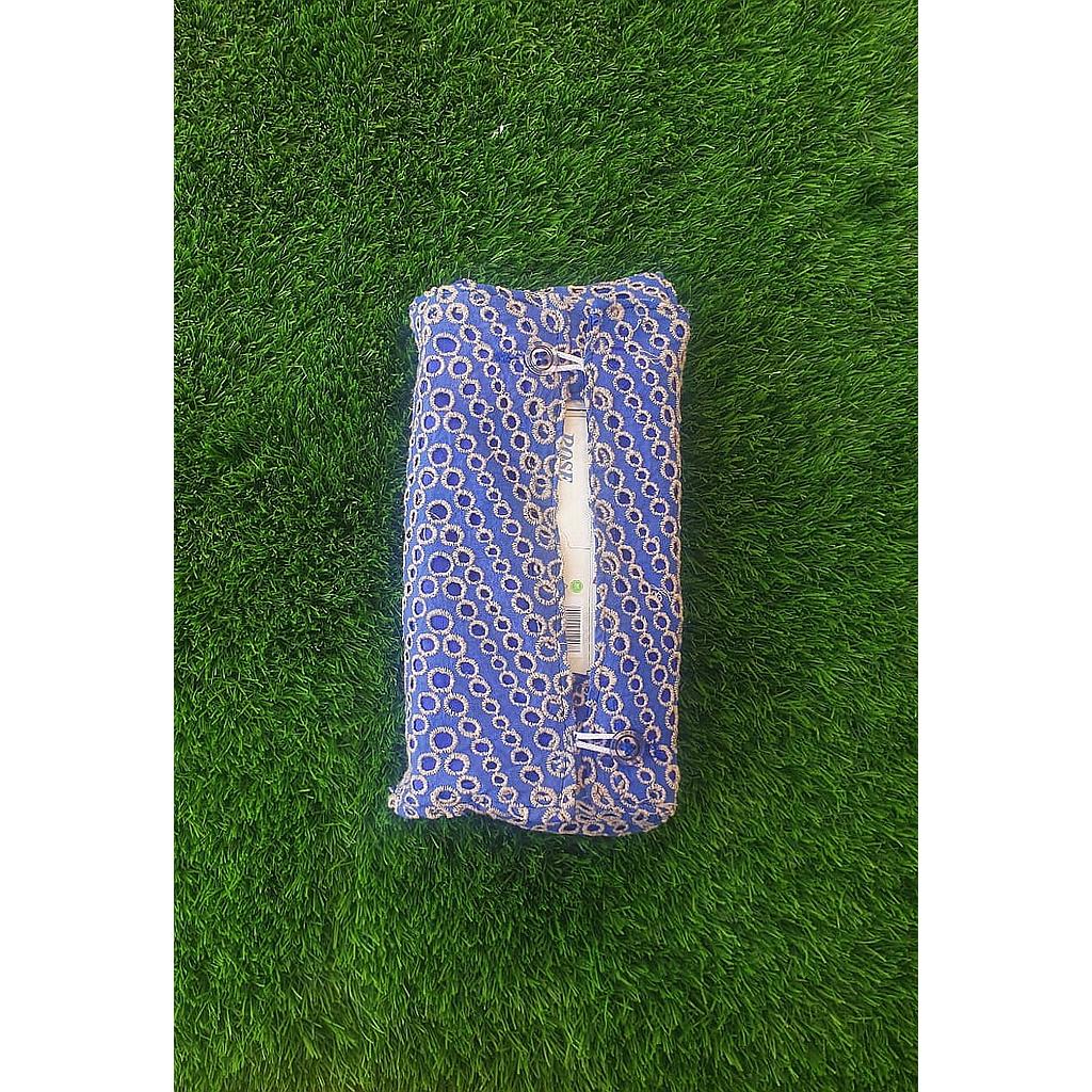 Blue and Silver Tissue Box Cover