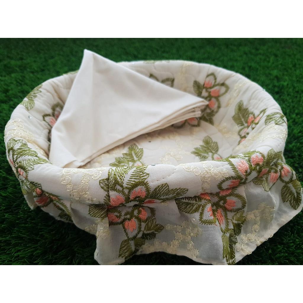 Embroidered Basket Cover