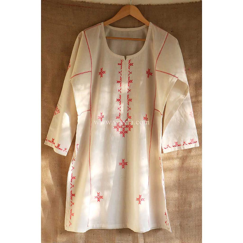 Off white hand embroidered Kurta