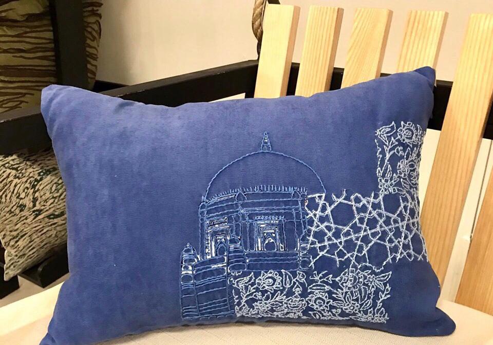 Hand Embroidered Cushion Cover