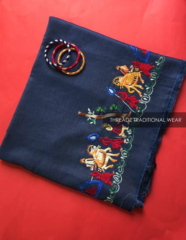 Denim Shirt with Hand Embroidery