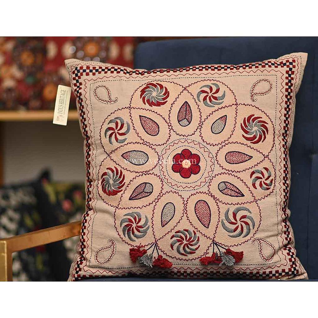 Hand Embroidered Cushion Cover