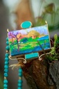 Landscape | Hand-painted Pendant with Beads String | Necklace
