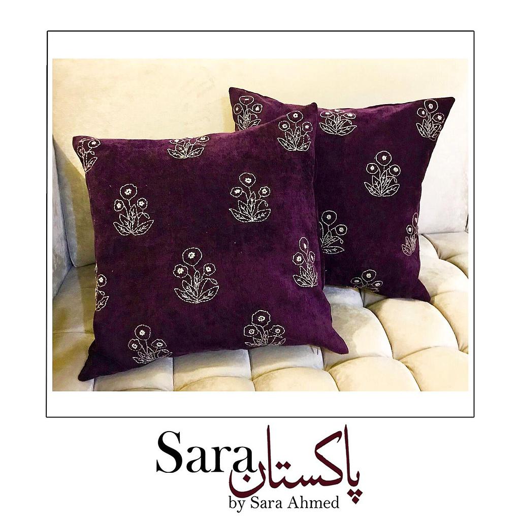 Hand Embroidered Cushion Cover