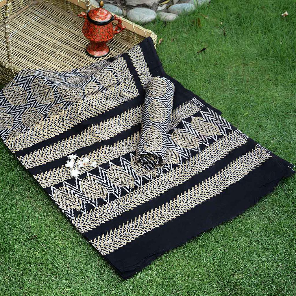 Gold work Ajrak - 2 piece suit  