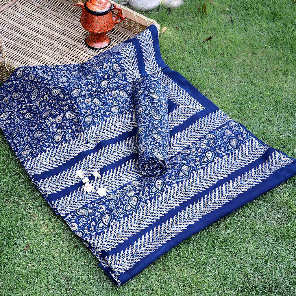 Gold work Ajrak - 2 piece suit   