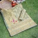 Gold work Ajrak - 2 piece suit    