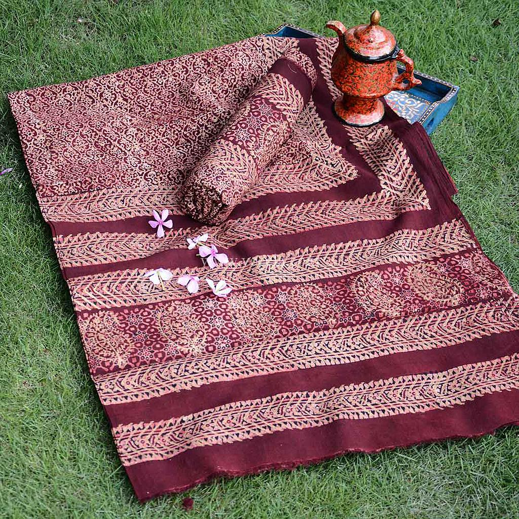 Gold work Ajrak - 2 Piece Suit    