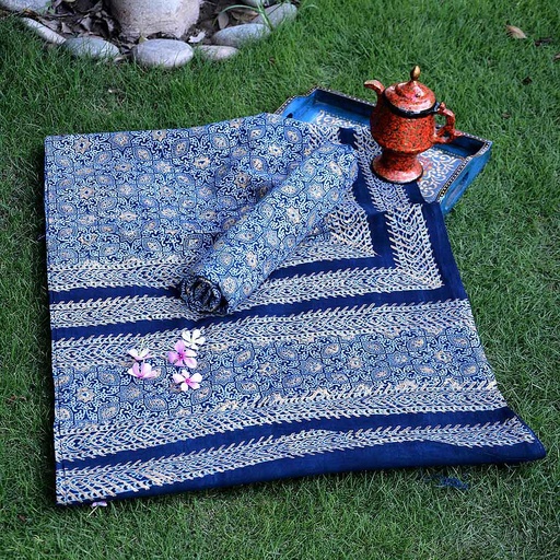 [PK0013-CF-AJK-009138] Gold work Ajrak - 2 Piece Suit  