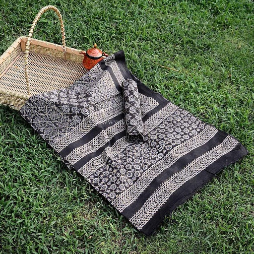 [PK0013-CW-UNS-009381] Gold work Ajrak - 2 Piece Suit    