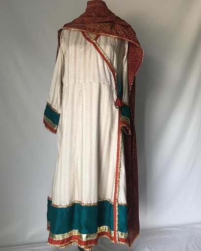 [PK3334-CW-PRT-010715] Traditional Angrakha dress with Gota edging
