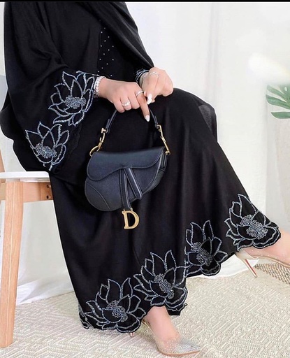 [PK3224-CW-CAP-010750] Abaya | Elenor | by -Black Panther Abayas