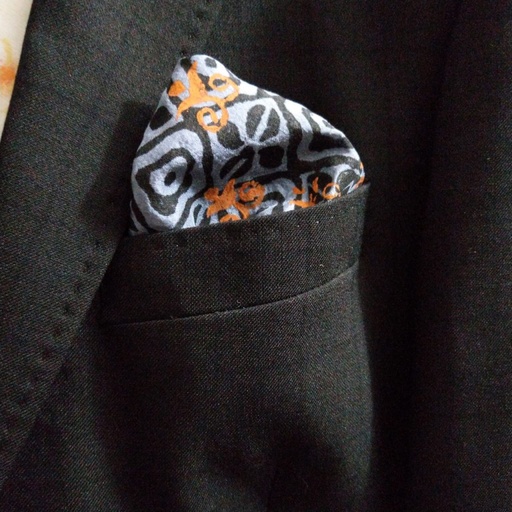 [PK3244-GN-GEN-010963] Block Printed Pocket Square