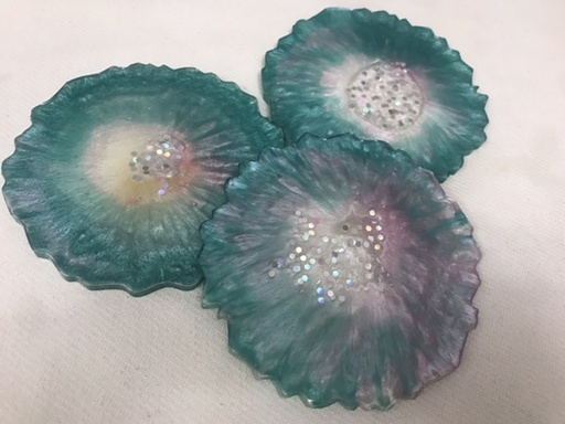[PK3248-HM-KMA-011198] Resin coasters set of 3