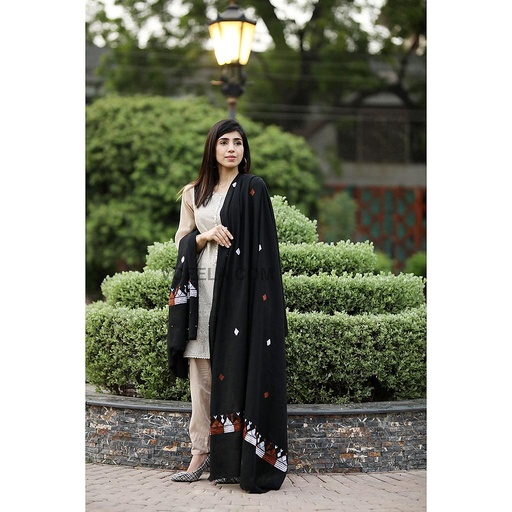 [PK3037-CW-SCF-012118] Embroidered Phulkari Shawl