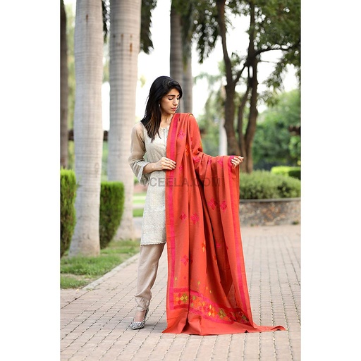 [PK3778-CW-SCF-012121] Embroidered Phulkari Shawl