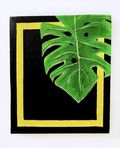 [PK4007-AR-ACR-012489] Monstera In Black