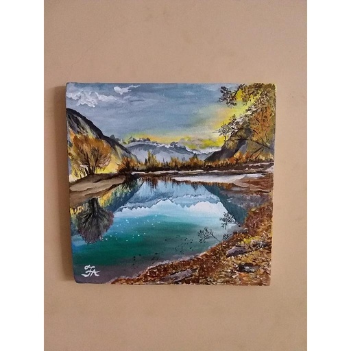 [PK3010-AR-ACR-012563] Mountain Landscape Painting in Acrylic