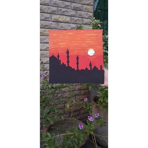 [PK4145-AR-ACR-012623] Mosque View with Sunset