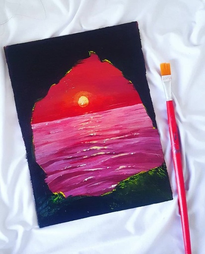 [PK4189-AR-ACR-012708] By The Sea | Ocean Acrylic Painting