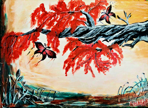 [PK4085-AR-ACR-012767] Blootterfly Painting