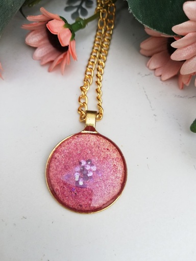 [PK4119-JW-NCK-012956] Lilac Glittered Pendant