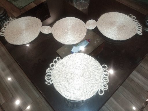 [PK4276-HM-DCR-013390] Jute table mat
