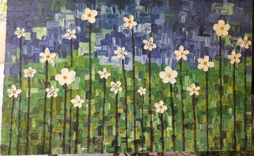 [PK3699-AR-OIL-013485] Blooming Flowers