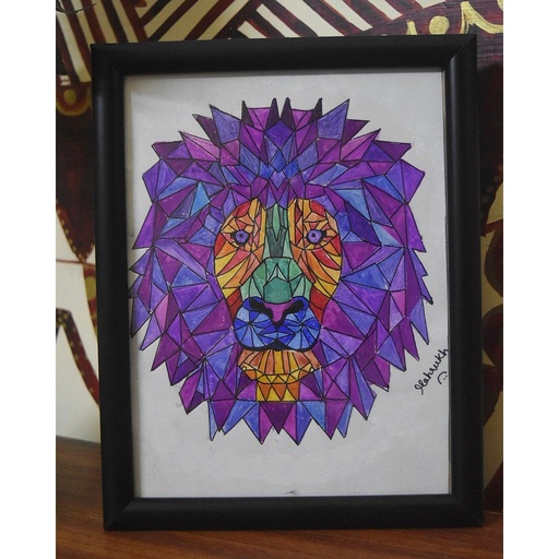 [PK4148-AR-ACR-013525] Lion Acrylic Painting (Geometric Art)