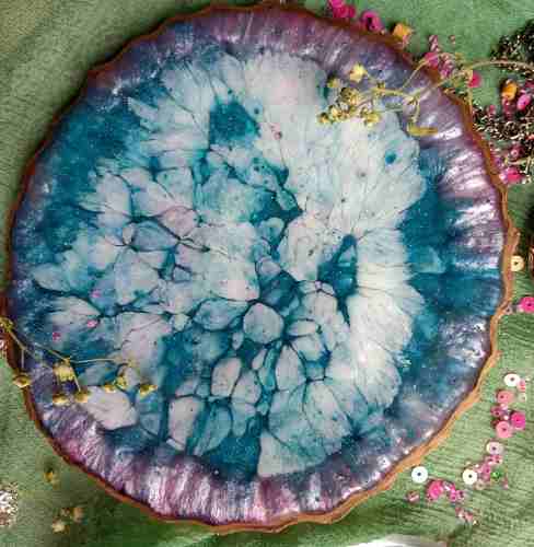 [PK4237-HM-TRY-013596] Hydrangea Resin Coaster