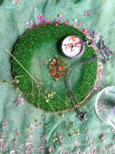 [PK4237-HM-TRY-013602] Green Irregular Coaster