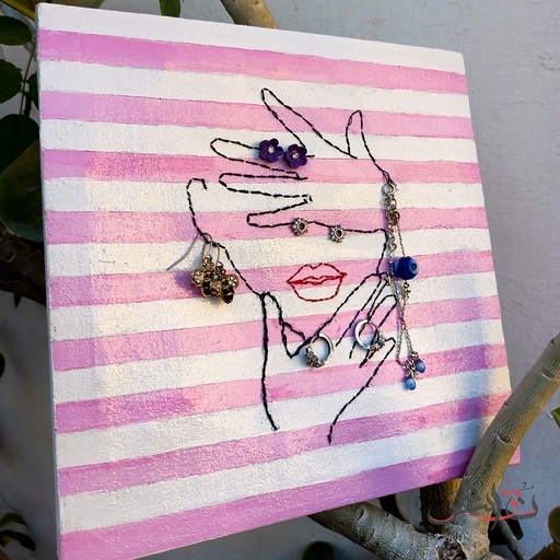 [PK4318-HM-WLH-013691] Canvas Jewelry Holder