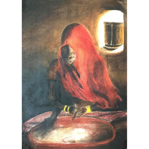 [PK4085-AR-PAS-013713] Basic Necessities - Oil Pastel Drawing
