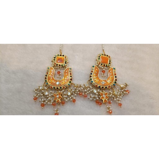 [PK4359-JW-BNG-013988] Multicolored Gold Plated Silver Earrings with Pearls