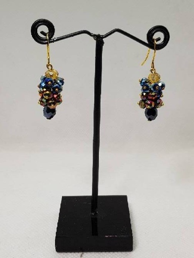 [PK4592-GN-GEN-014331] Double toned grape vine earrings