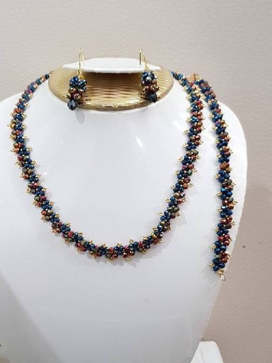 [PK4592-GN-GEN-014334] Double Toned Beaded Set