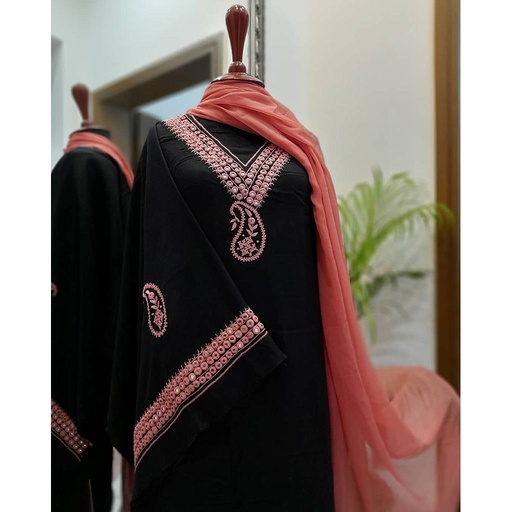 [PK4663-CW-UNS-014369] 3 Piece Hand Embroidered Marina Suit