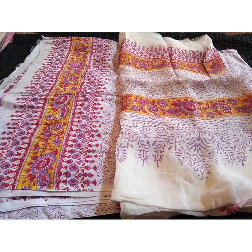 [PK4935-CW-UNS-014686] Unstitched Block Printed 2pc Suit