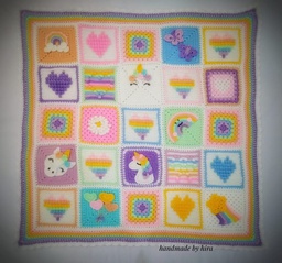 [PK3182-GN-GEN-014767] Unicorn Dreams Baby Blanket 5 x 5